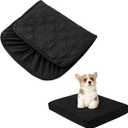 Dog Bed Covers Replacement Washable - Waterproof Dog Bed Covers Quilted, Water Absorbable Pet Puppy Bed Cover for Dog Cat, Cover Only 30Lx20Wx6H Inches Black (20X30X6")