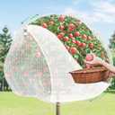 Fruit Tree Netting with 2-Way Zipper & Drawstring - 6.4Ft x 6.4Ft Garden Plant Net Pest Barrier to Prevent Cicadas Bird Squirrel Deer - Bug Protection for Blueberry Tomato with Fine Mesh Insect Cover