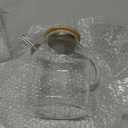 60.8oz Glass Teapot, Stovetop & Microwave Safe Glass Borosilicate Tea Pot,Clear Teapot with Strainer, Glass Tea Kettle with Wooden Lid, Loose LeafFruit Tea and Fragrant Tea