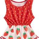 UNICOMIDEA 0-24 Months Baby Floral Romper Infant Playsuits Headband Jumpsuit Toddlers Outfits (12-18 Months, A18-red White)