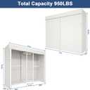 Ulif E12C Pro Heavy Duty Closet Organizer SystemFreestanding Clothing Racks for Hanging ClothesAdjustable Garment Rack 71"W x 16"D x 76.5"H Hold 960lbsWhite Clothing Rack with White Dustproof Cover