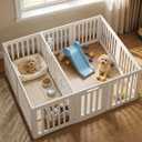 VNE Dog Playpen Indoor with Door, Portable Puppy Playpen, 12-Panel Pet Pen