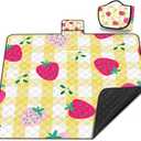 Extra Large Picnic Blanket Waterproof,80"x 80"Foldable Machine Washable Beach Blanket,Outdoor Blanket for 6-8 Adults,Picnic Mat Suitable for Indoor Crawling,Park Beach,Camping,Hiking,TravelYellow