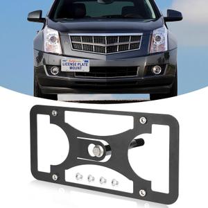 Front Bumper Tow Hook License Plate Mount Bracket Compatible with Cadillac SRX 2003-2009, No Drill Plate Holder, Replacement Frames with Accessories Kit