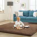 Baby Play Mat for Floor Nursery Rug Muscle Mat Area Rug Playroom Rug 79"x118" Playpen Mat Memory Foam 1.3" Thick Crawling Mat for Babies,Toddlers, Infants, Kids,Chestnut
