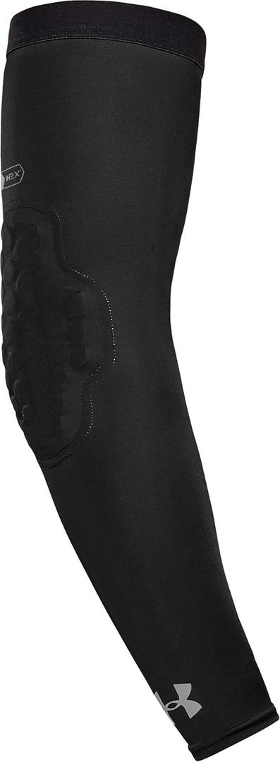 Under Armour Padded Compression Sleeve, Football, Basketball, Lacrosse, Sun Protection, 1 Sleeve (Adult- Small, Black)
