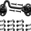 4in Barn Door Latch 12Pack Door Lock Hardware, Sliding Door Lock Eye Hook Latch with Screws, Rust-Resistant Metal Gate Latch