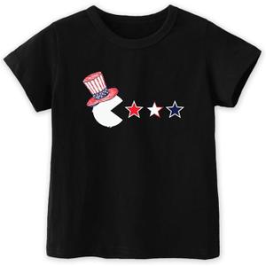 4th of July Toddler Baby Boys Girls T-Shirt Kids Funny Letters Print Patriotic Cotton Independence Day Top Size 120