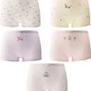 Girls Cotton Underwear Soft Boy Shorts Kids Boxer Briefs Panties(Pack of 5) (7-8, Bunny)