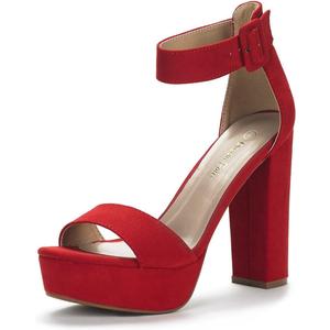 DREAM PAIRS Women's Platform Heel Sandals, Open Toe Ankle Strap Heel Fashion Wedding Party Dress Sandals Shoes