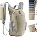10L Small Hiking Backpack Travel Daypack Lightweight Packable Back Pack for Women Men(Beige)