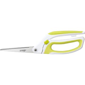 LIVINGO 10" Spring Action Fabric Scissors, Professional Sewing Scissors for Tailor Dressmaker, Spring Loaded Heavy Duty Fabric Shears for Crafting with Comfort Handle, All purpose(Green/White)