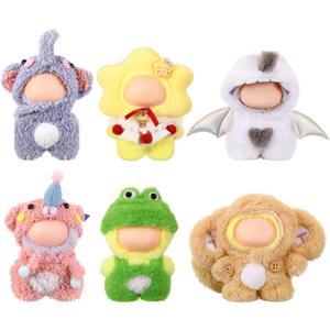 Simgoing 6 Pack 10cm Doll Clothes for 3.9 Inches Stylish Mini Collectibles Figure Mini Miniature Costume Dress up for Play Display (No Doll) (Elephant,Pig,Dinosaur,Monkey,Frog,Star)
