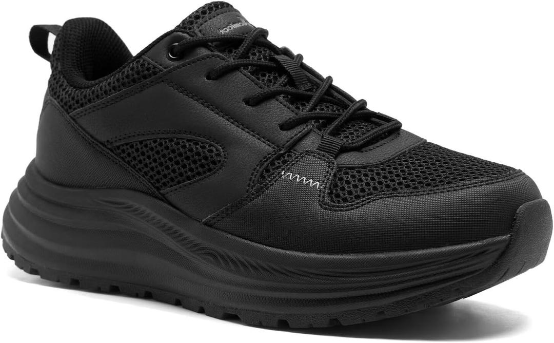 Men's Orthopedic Trail Running Shoes: Comfortable Casual Arch Support Plantar Fasciitis Orthotic Trekking Hiking Shoes, Flat Feet Tennis Sport Athletic Fashion Sneakers for Foot and Heel Pain Relief (11, W1-black)