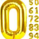 Gold Number Balloon 40 Inch, 0 Number Balloons, 10 20 30 40 50 Numbers Balloon Birthday Decorations, Gold Party Supplies for Women Men