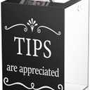 Vesici Acrylic Tips Jar for Restaurant 6 x 6 x 8.6 Inch Donation Suggestion Box Donation Tip Buckets Collection Money Storage Container Raffle Cash Box for Bartender Bars Musicians, Black
