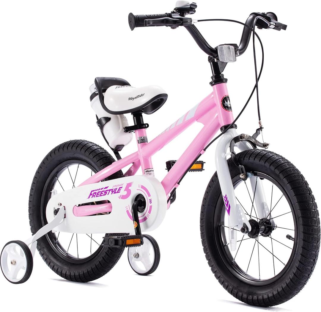 RoyalBaby Kids Bike EZ Balance to Pedal Dual Handbrake Toddlers Boys Girls Bicycle 12-20 Inch for Age 3-10 Years (Pink)