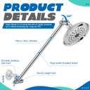 16 Inch Extra Long Shower Head Extension Arm, Adjustable Solid Stainless Steel Chrome Shower Arm Extension with Locking Set Screw, Angle Height Adjustable, G1/2 Universal Connector Compatible