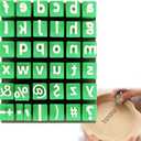 ITSTUVRH Clay Stamps,36 Pieces Letter Stamps for Clay with Storage Box,Alphabet,Numbers&Symbols DIY Handmade Alphabet Mold Accessories for Ceramic Decorating,Green (Lowercase Letter Plastic)