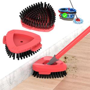 2 x Scrubber Mop Head Replacement Compatible with O-Cedar RinseClean Spin Mop 2-Tank System, Heavy-Duty Stiff Bristle Brush Attachment for Tile, Bathroom, Kitchen & Floor Deep Cleaning(Upgraded, 2pcs)