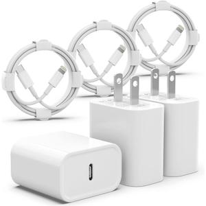 iPhone Fast Charging Set - 20W PD USB C Wall Charger With 6FT Cable for iPhone 14/14 Pro Max/13/13 Pro/12/12 Pro/11/11 Pro/XS, Pad (3 Pack)