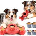 Freeze Bone for Dogs - Frozen Treat Chew Dog Toy for Aggressive Chewers to Keep Them Busy, Ice Cream Holder Freezebone with Mold Cups, Fillable Cognitive Licking Toy, Red