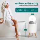 SereneLife Freestanding Towel Warmer Bucket 18" Hot Towel Warmer with Legs for Bathroom & Spa, 12L Capacity, Built-In Timer, Aroma Discs & LED Indicator, Fits One Towel or Robe, Gray, 11.89 x 12.44 x 18.46