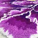 Purple Peony Floral Shaped Area Rugs,Modern Art Flower Shaggy Carpet for Bedroom Kitchen Bathroom,Soft Non-Slip Washable Bath Rug,Indoor Outdoor Doormat,23.6" X 23.6"