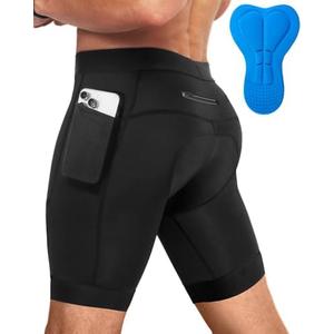 Niksa Men's Performance Cycling Shorts with 3D Pad, Road and Mountain Breathable Quick-Dry with 3 Pockets Bike Shorts, L, Black