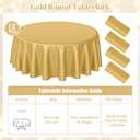 Buryeah 12 Pcs 84 Inch Gold Round Plastic Disposable Table Cloth Waterproof Tablecloth Circle Table Covers for Bridal Wedding Birthday Party Gender Reveal Baby Shower