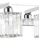 Aipsun Bathroom Light Fixtures Crystal Modern Vanity Lighting Fixtures 4 Light Chrome Bathroom Vanity Light (Exclude Bulb)