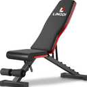 LINODI Adjustable Weight Bench for Home GymFoldable Incline Decline Flat Workout Bench for Full Body Strength Training, Dumbbell Press & Ab Exercises (Black/Red)