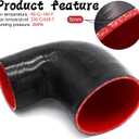 90 Degree 3 to 4 inch(76-102mm) Black Silicone Reducer Coupler Hose,4-Ply Reinforced,Length 4inch(102mm) with 2PCS Clamps Turbo/Intercooler/Intake Piping Reducer Coupler