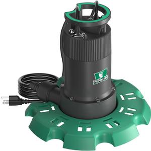 PUMPMAN Automatic Submersible Pool Cover Pump 110 V 1/4 HP 2800 GPH with 2/5” Check Valve Adapter For All Swimming Pools Spas Hot Tubs Rooftops Water Beds With 10FT Power Cord