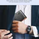 Slim Wallet for Men, Christmas Stocking Stuffers Gifts for Men Him, White Elephant Gifts for Adults Husband Boyfriend, RFID Blocking Minimalist Wallet for Men with Money Clip, Credit Card Holder (Classic Black & Orange)