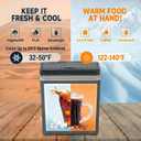 SubSun 27 Quart Electric Cooler and Warmer with Handle, 25L Portable Thermoelectric Fridge for Vehicles & Trucks, 12 Volt Car Fridge Cooler with 12V DC & 110 AC for Camping, Travel & Picnics, Grey