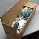 4.5 ft. White Unlit Light Type Flocked Classic Pencil Artificial Christmas Tree with 242 Tips