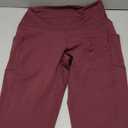 Colorfulkoala Women's High Waisted Yoga Capris 21" Inseam Leggings with Pockets (X-Large, Maroo)