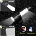Wrrozz Led Flashlight Rechargeable USB Torch Mini Small Light Super Bright Handheld Tiny Portable Pocket Keychain Flash Light with COB Side Searchlight High Lumens Zoomable Emergency Camping 2 Pack