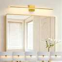 Modern Bathroom Vanity Light 32 Inch, 20W Brushed Brass Bathroom Light Fixture Over Mirror, Dimmable 5CCT LED Wall Sconce Lighting for Restro