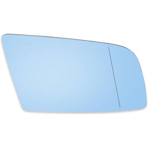 X AUTOHAUX Car Rearview Mirror Glass Replacement with Backing Plate Blue Heated Right Passenger Side for BMW 550i 525i 528i 545i