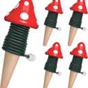 BYDOLL Plant Self-Watering Stakes Automatic Watering Terracotta Spikes for Indoor Outdoor Plants,Houseplant Mushroom Insert Devices for Vacation use,Bonsai Drip Irrigation System (5 Pack) (4.8''X1.7'')