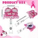 9 Pcs Halloween Nurse Badge Reel Retractable Pink Glitter Ghost Ghost Pumpkins Halloween Spooky Acrylic Badge Holder with ID Badges for Nursing Student Doctor Office Hospital