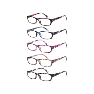 Kerecsen Reading Glasses 5 Pairs Fashion Ladies Readers Spring Hinge with Pattern Print Eyeglasses for Women (Mix Color -2, 2.00)