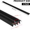 2 Pcs 36 Inch Vinyl Replacement Under Door Seal Replacement Door Bottom with Vinyl Fins Weatherstrip Draft Blocker Adjustable Under Door Bottom Seal with Drip Cap Fits Gaps (Black-A)