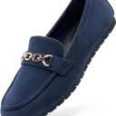 DREAM PAIRS Loafers for Women Casual Comfortable Slip On Flat Shoes Lightweight Leisure Work Shoes Comfort Walking Shoes (Size 8, Navy)