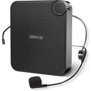 Giecy Portable Voice Amplifier with Wired Microphone Headset, Rechargeable PA System Speaker Personal Microphone, Speech Amplifier Power Amplifiers Loudspeaker for Teachers/Metting/Tour Guide