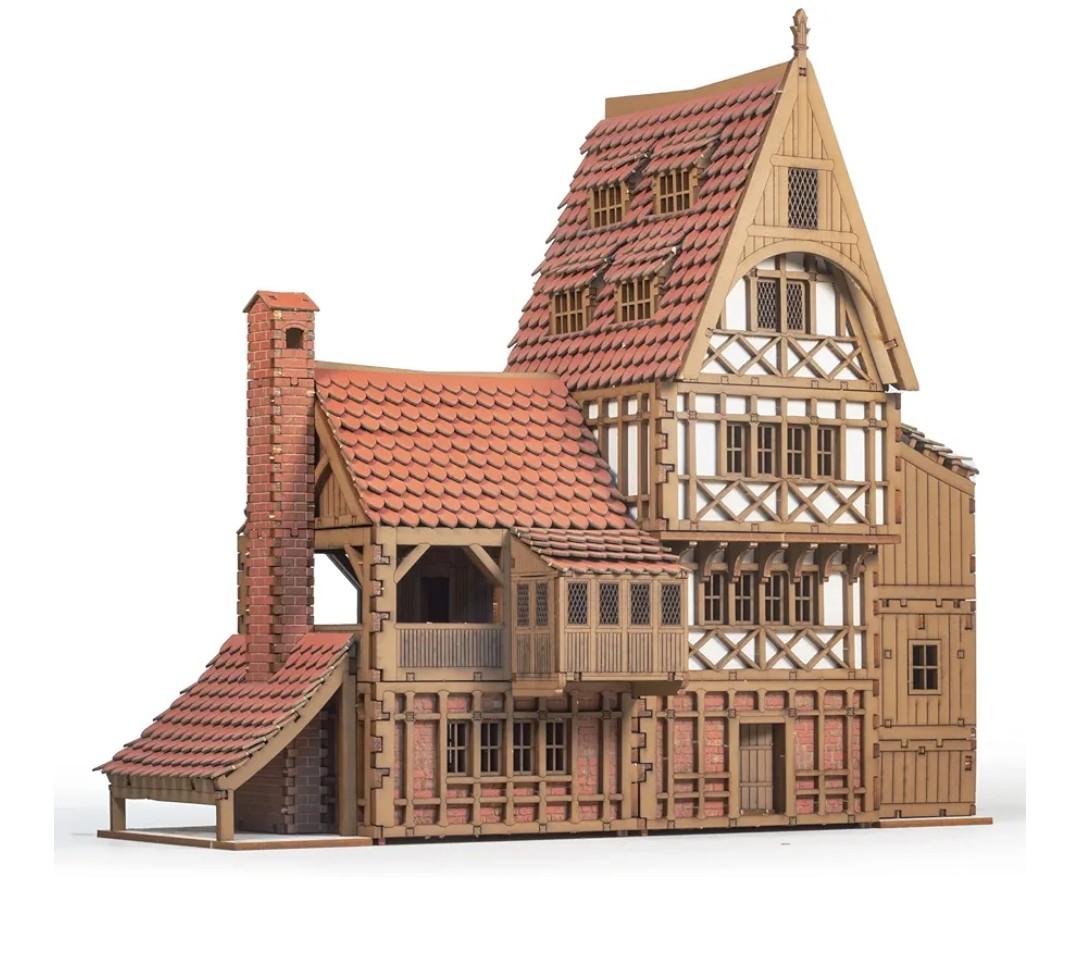 Guild Hall - DIY Wooden House Building Kit for Architecture & Engineering Assembly Set for Teens and Adult, Tabletop Games, Makes a Great Gift for who Like Creative Play - Realistic