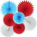 Dr Cat in The Hat Birthday Decorations Thing 1 and Thing 2 Decorations/Cat in The Hat Baby Shower Decorations/Turquoise Red Tissue Paper Fans Baseball Party Decorations/Sports Theme (Variety Pack)