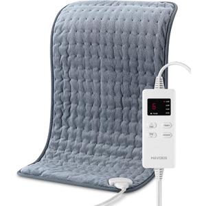 Heating Pad for Back Pain Relief, MAVOKIS Heating Pads for Cramps with Auto Shut Off Large, 6 Heat Settings Electric Heat Pad for Neck and Shoulder, 12" x 24", Moist Heat Option, Super Soft (Gray-12x24 Inch)